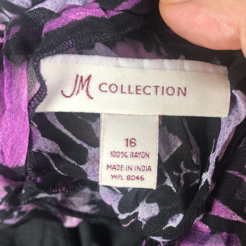 JM Collection Sheer Shell Top Abstract Print - Picture 7 of 8